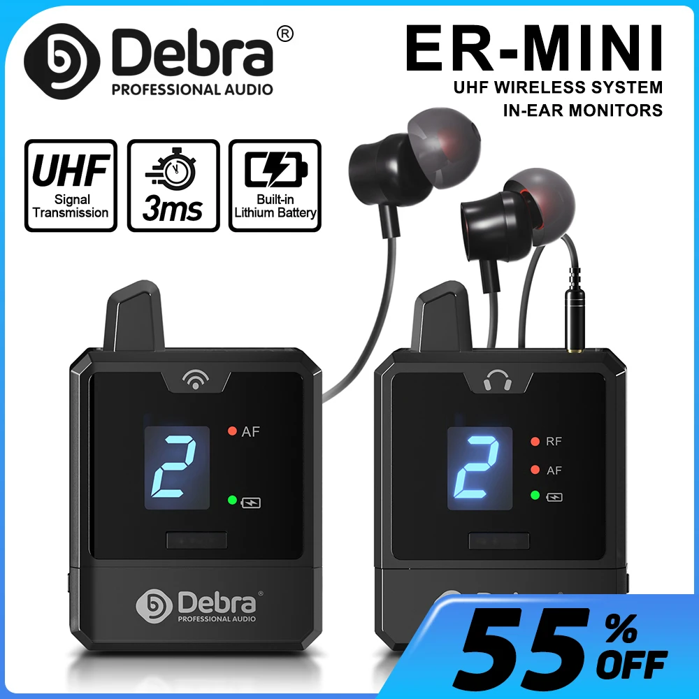 ER-Mini UHF tragbares kabelloses In-Ear-Überwachungssystem, stabiles Signal wiederaufladbar, für Theater, kleine Konzerte, Theater