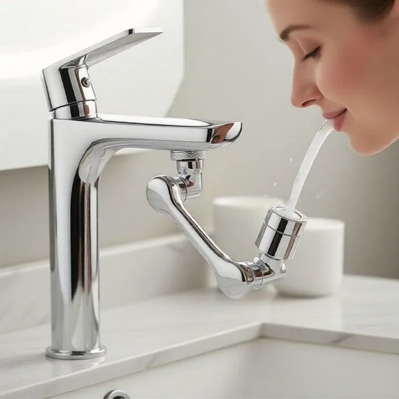 1pcs 1080° Swivel Splash-Proof Faucet Extender with Filter Robotic Arm 22/24mm Compatible Home Improvement