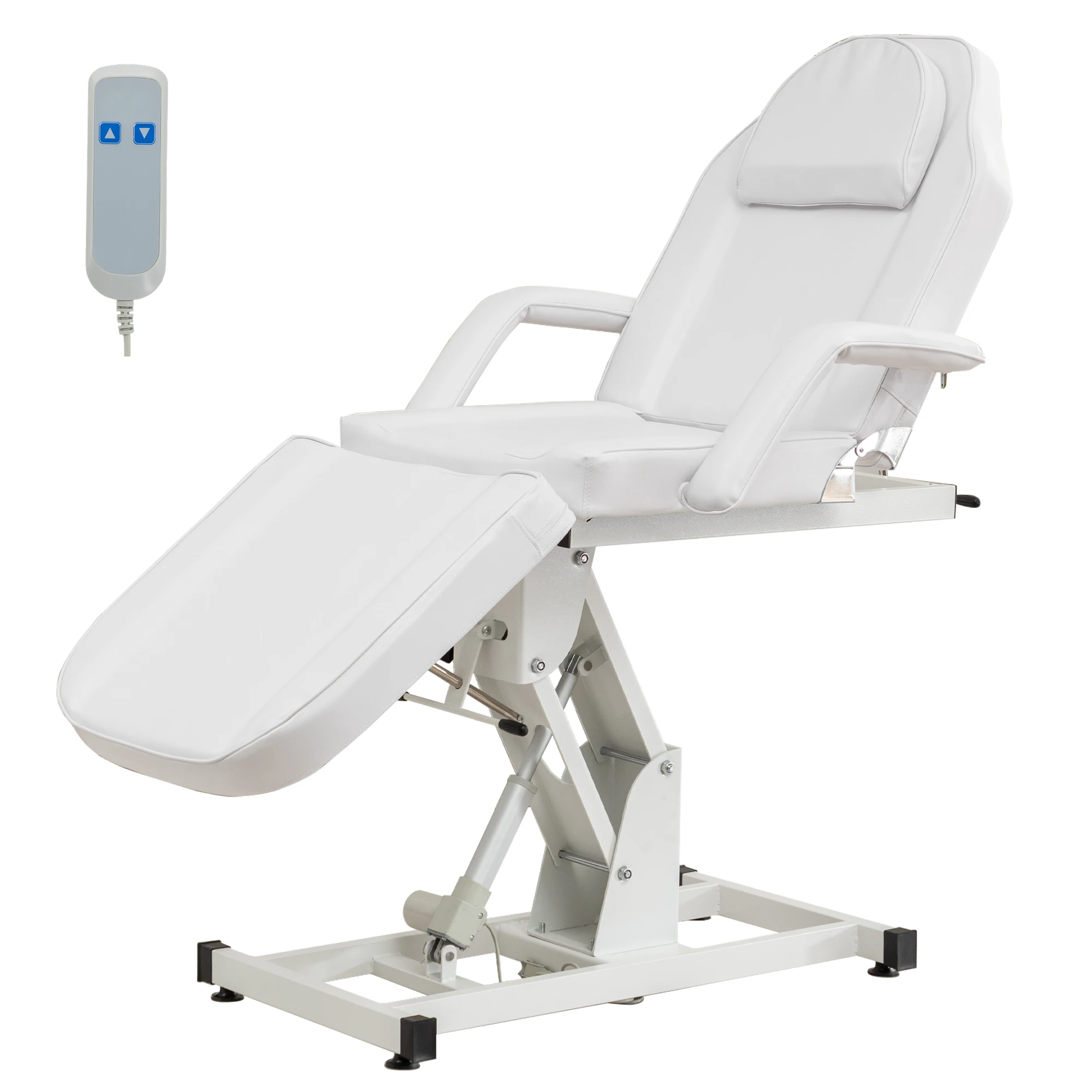 

Electric Folding Salon Bed, Heavy Duty 440LBS Remote Control Massage Table, PU Leather Adjustable Facial Bed for Spa Tattoo Medical, Black & White Optional