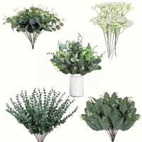 Mixed Artificial Eucalyptus Stems Faux Greenery for Wedding Bouquets, DIY Floral Arrangements, and Home Decor