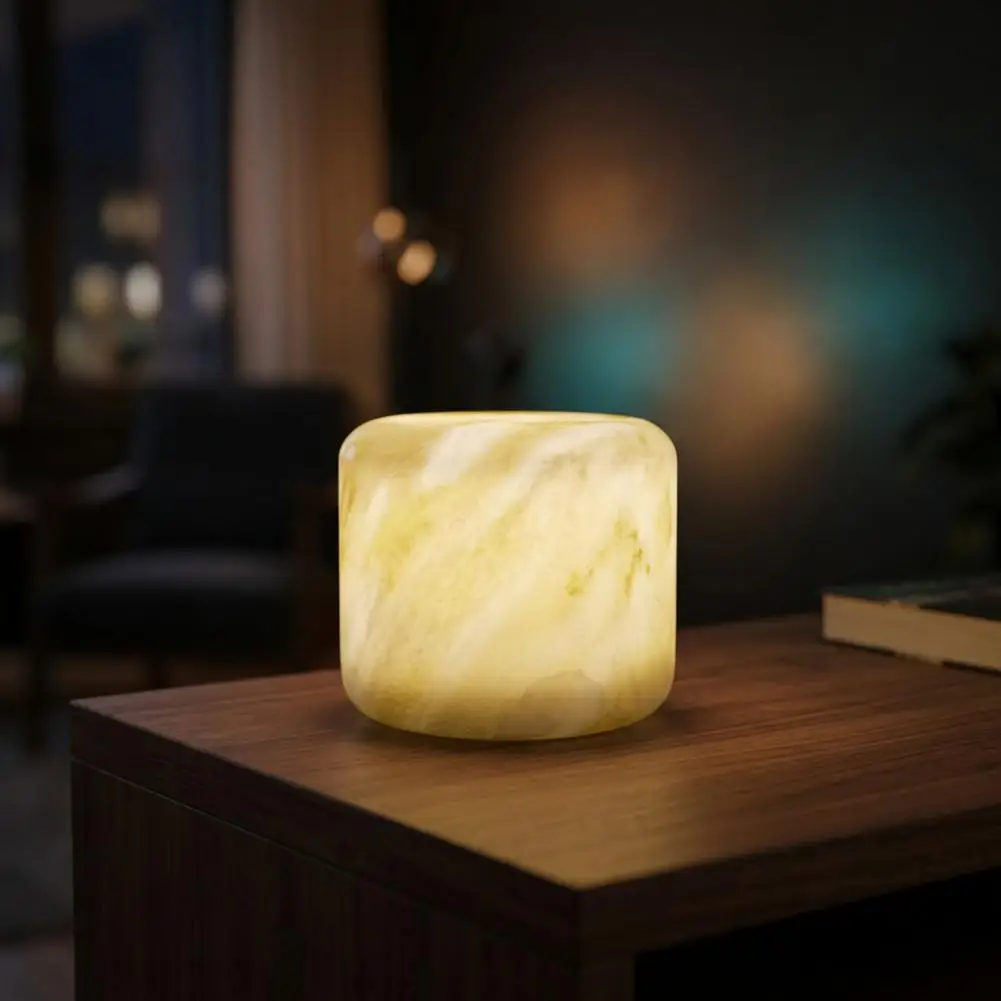 Lamp Natural Lamp Natural Desk Lamp Cordless Rechargeable Touch Control Night Light Dimmable Table for Bedroom Living Room Decor