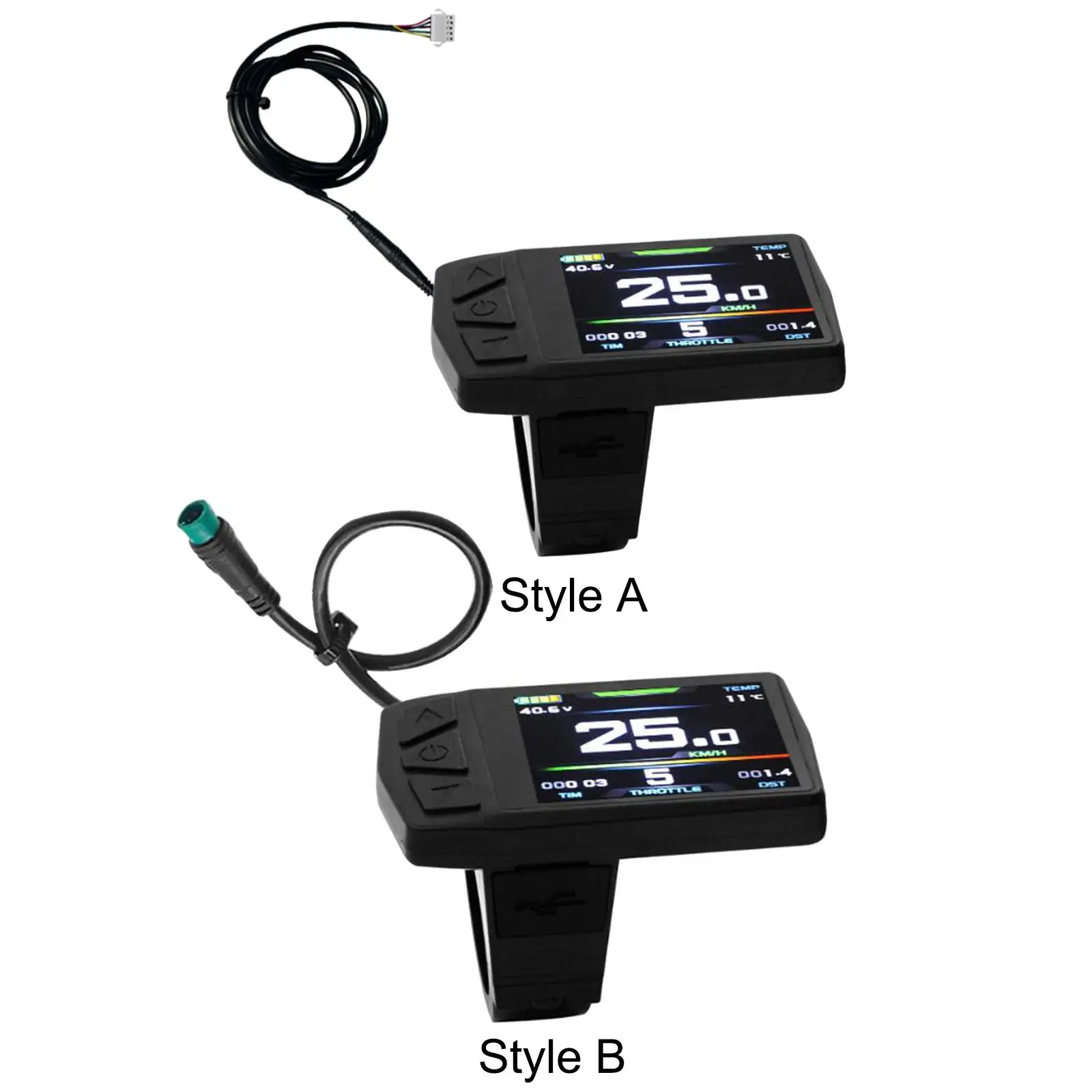 Ebike Digital Display Time and Speed Indicator 5V USB with Battery Display for