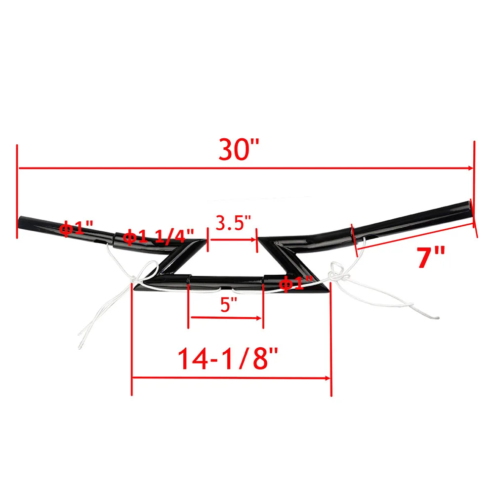 Motorcycle 1\'\' & 25mm Handlebar Universal Custom Z Bars Black For Harley Chopper Sportster XL Dyna Glide Softail Custom Bobber