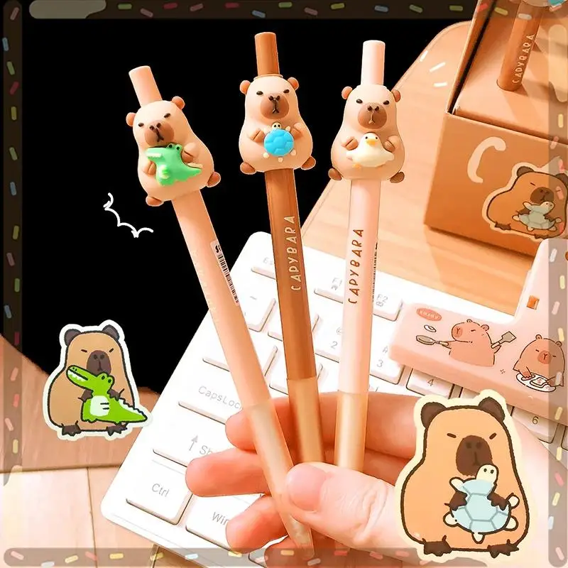 Imagem -05 - Lápis Mecânicos Capivara Bonito Lápis Desenho Automático Papelaria Estética Kawaii Material Escolar Escola Útil