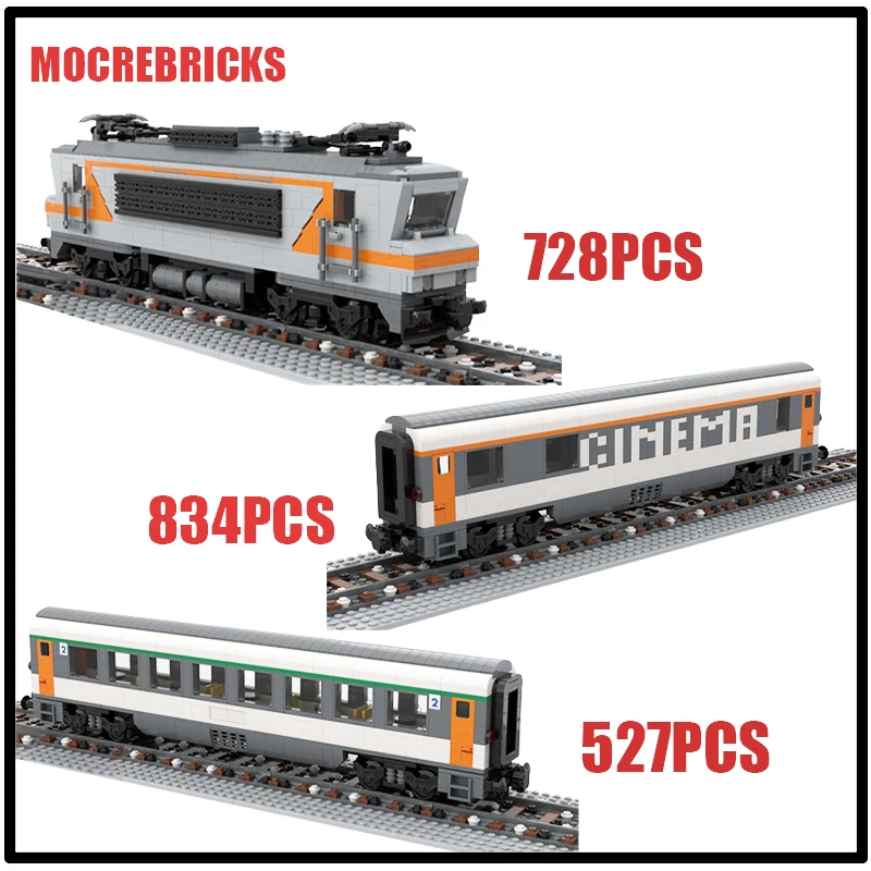 

MOC French City Train Series old Corail Locomotive Motor Assembly Model Technology Bricks Set Children's DIY Toys Gifts