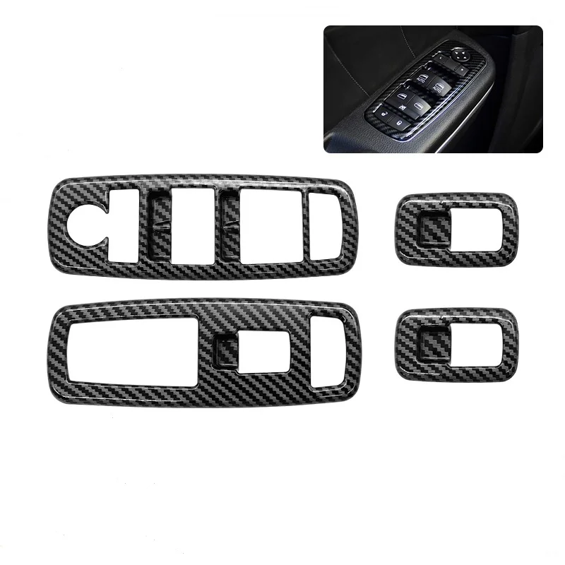 Carbon Fiber Style Window Lift Trim Switch Panel Cover Trim for Dodge Durango 2011-2024 decoration Accessories