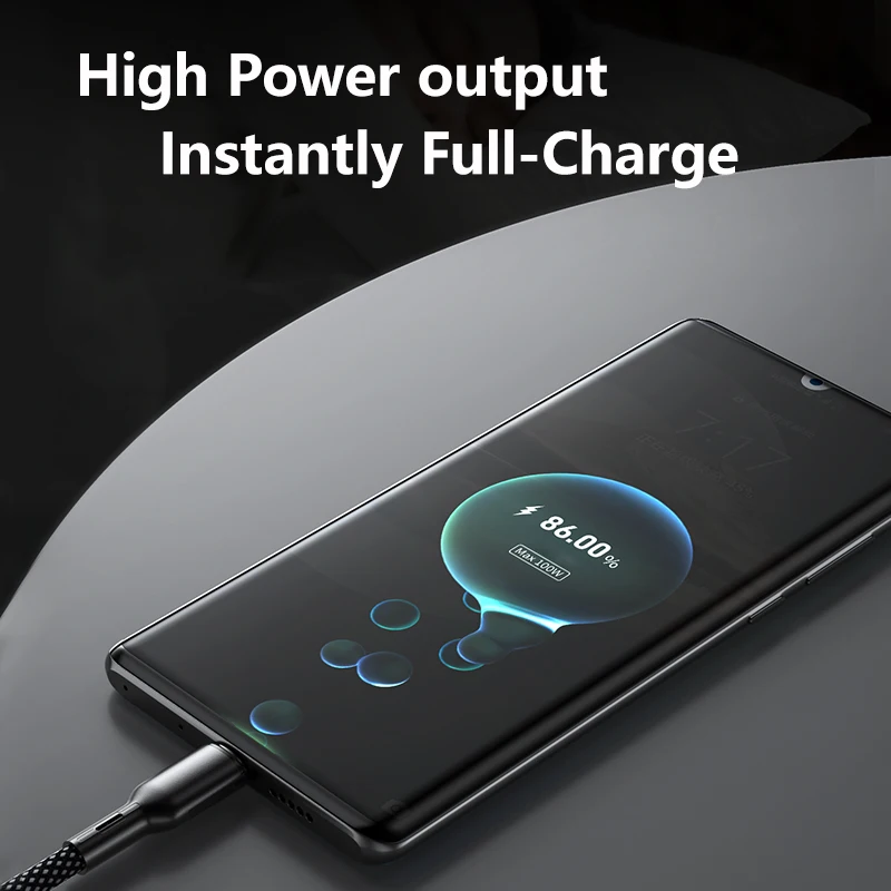 100W 6A Fast Charging USB A/USB C to Type C Magnetic suction data cable Android phone for Xiaomi 14 Samsung S24  Huawei P40 OPPO image 4