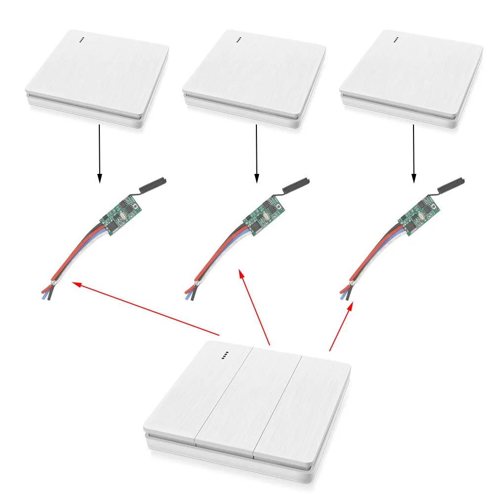 DIY Mini Relay Module Universal Push Button Wall Switch Wireless Remote Control Switch DC 3.6V 6V 12V 24V 30V for Car/LED/Light