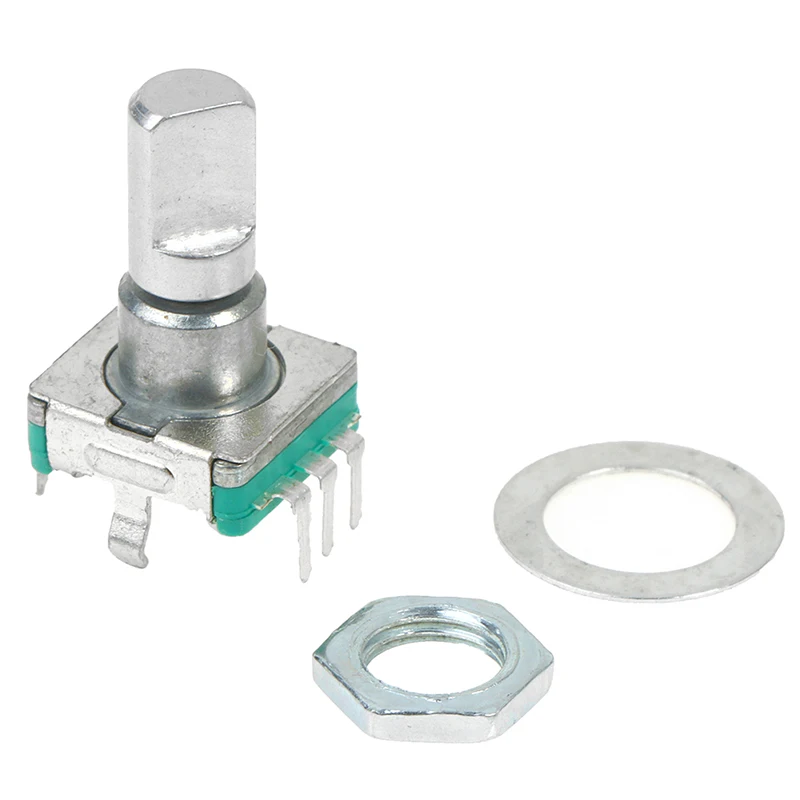 1PC EC11 Thin Rotary Encoder With Switch 30 Positioning 15 Pulse 15mm Half-axis Audio Digital Potentiometer 5 Feet