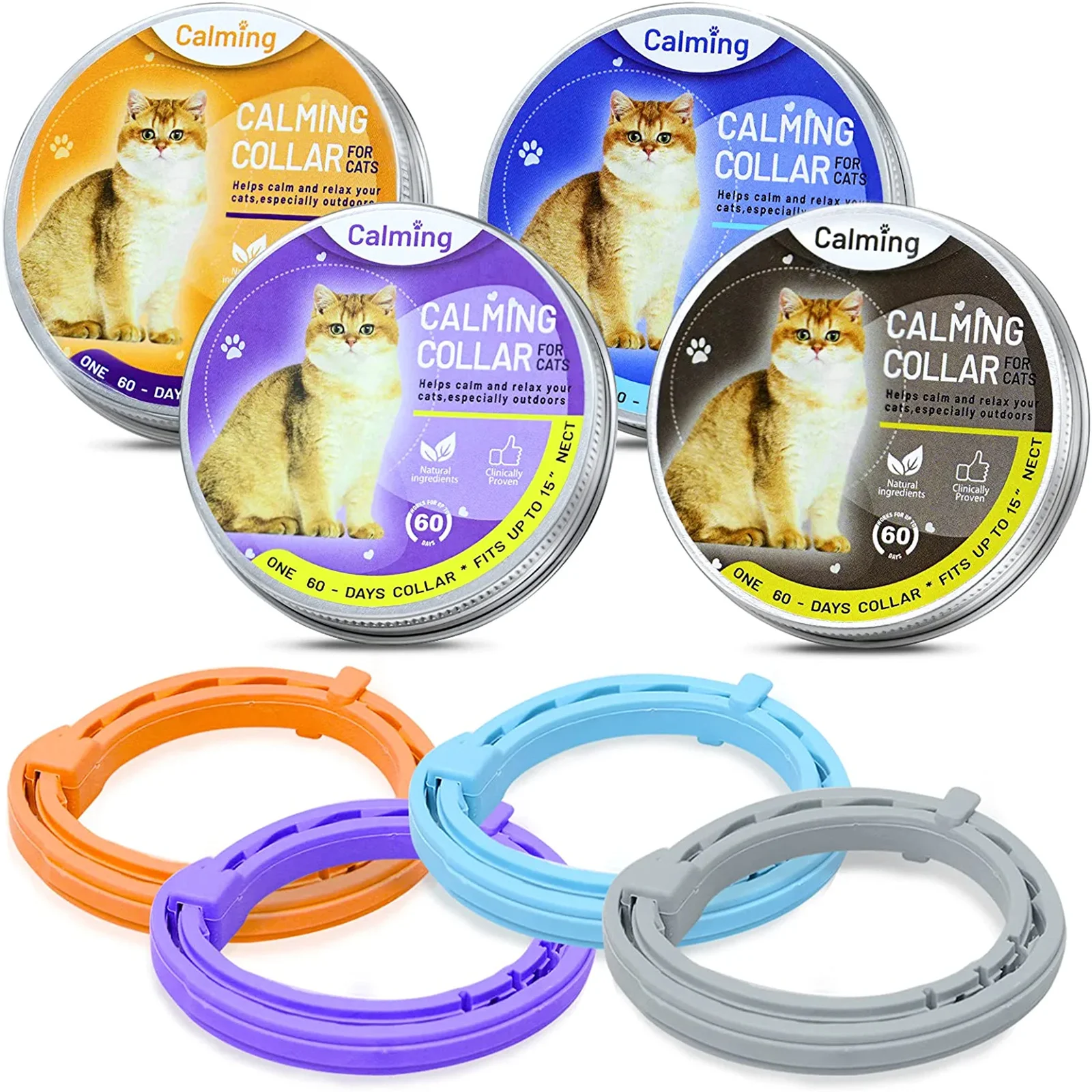 Pet Calming Collar for Dog Cat Waterproof  Adjustable Breakaway Pheromone Collar Reduce Stress Anxiety Relief Collar Pet Supply