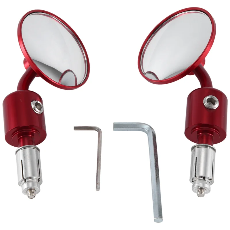 

Motorcycle Rearview Mirror Reflector Universal Handle Mirror Rear Mirror Accessories Component Red-A61E