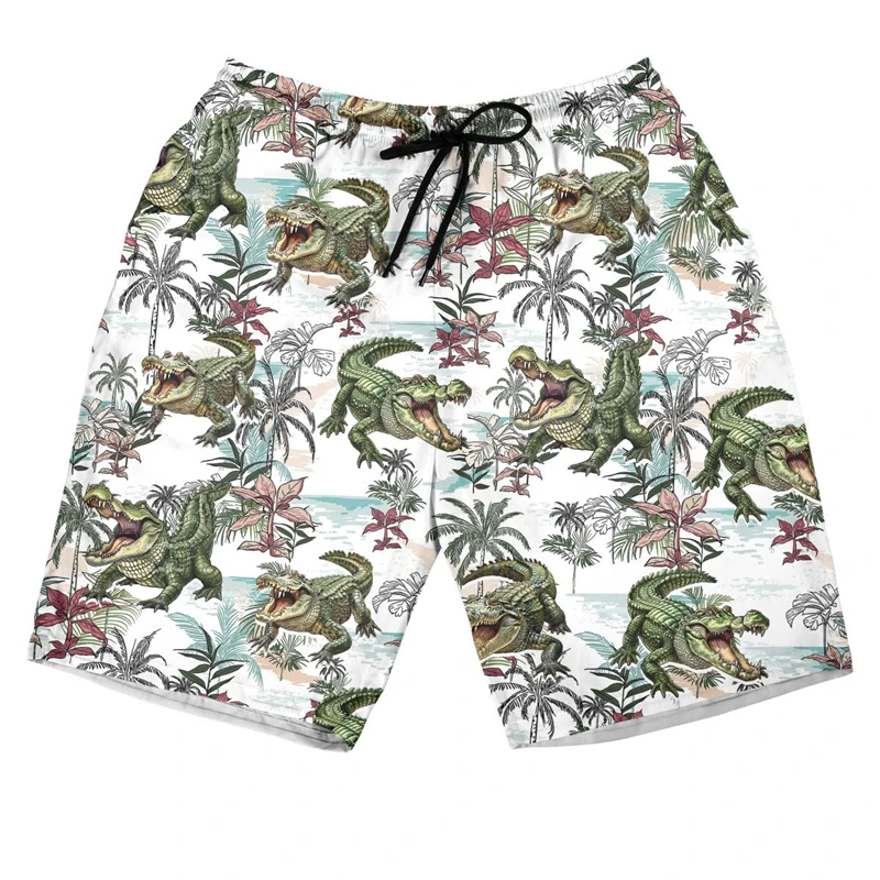 Cartoon Krokodil Grafik Alligator Tier 3d gedruckt kurze Hosen für Männer Kleidung Strand Shorts lässig Hawaii Kinder Trunks Tops