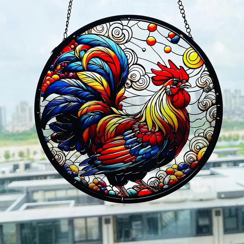 Rooster Acrylic Window Hangings 7.87