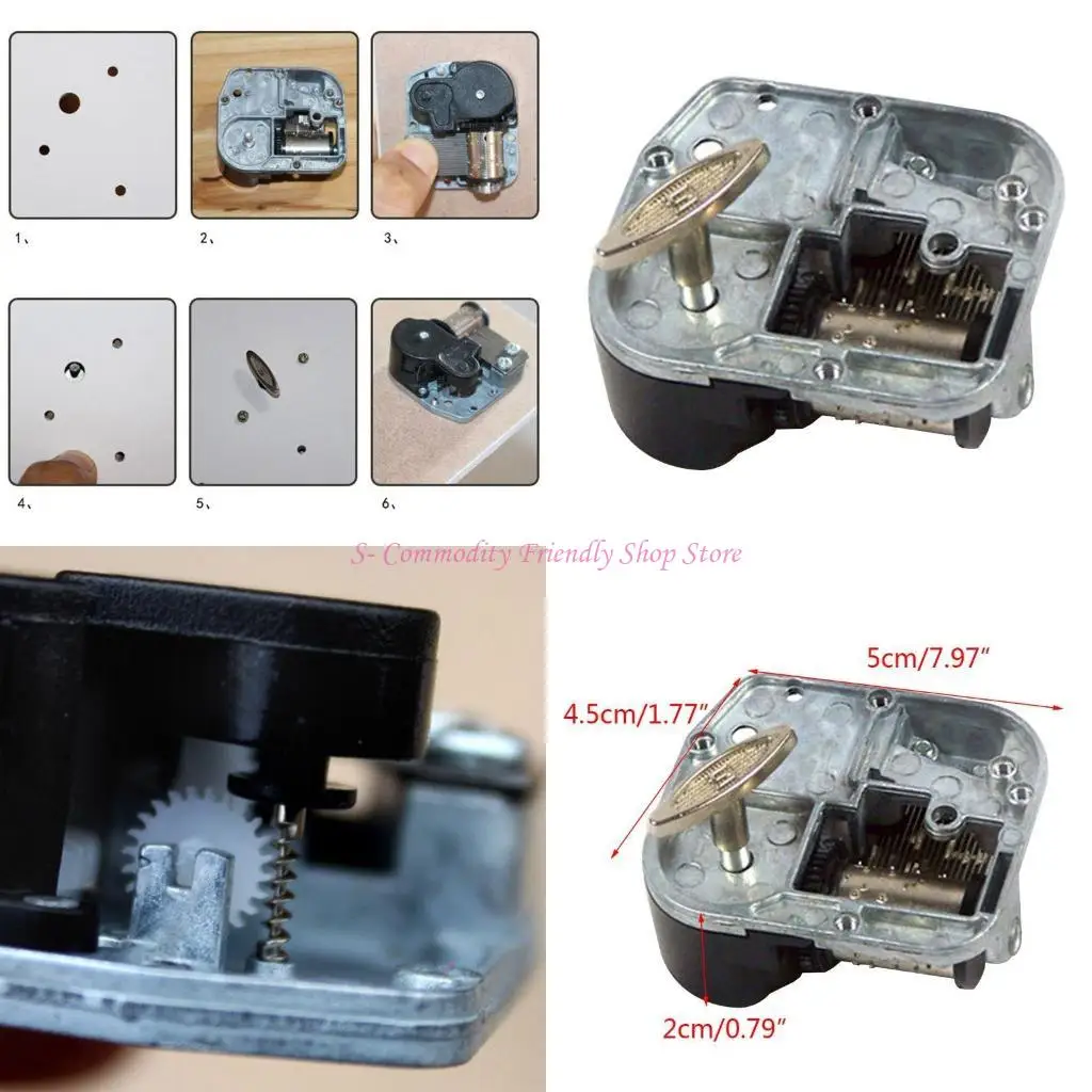 85ae 8 toni Music Box Movimento Clockwork Mechanicalwork windup fai da te ruotare il castello musicale in the o regalo