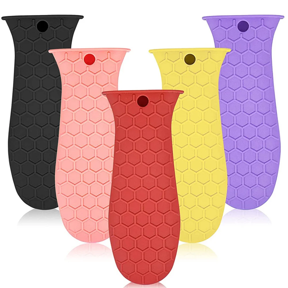 

5 Pcs Handle Cover High Pot Holder Sleeve Temperature Non-slip Hot Pan Holders Cookware Kitchen Gadgets Random Color