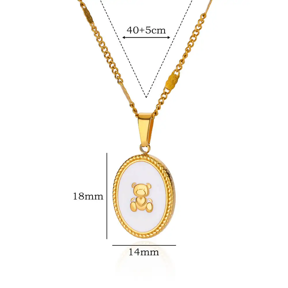 Stainless Steel Round Necklace For Women Vintage Gold Color Scallop Pendant Chain Choker Necklace 2024 Trend Party Jewelry