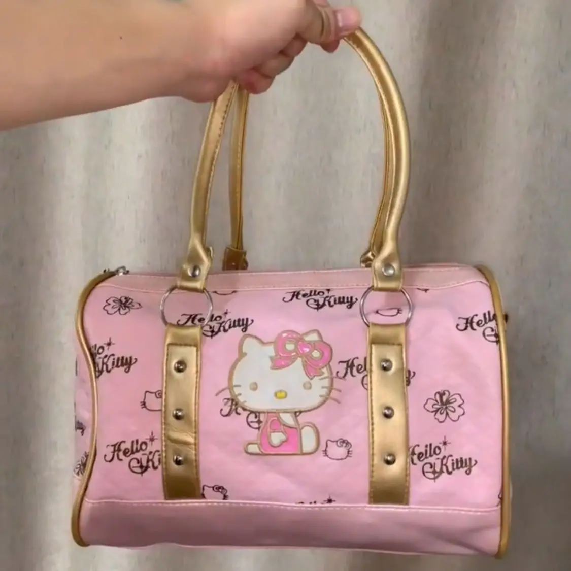 Sac à bandoulière portable Anime Hello Kitty Boston, sac d'oreiller mignon de dessin animé, mode Kawaii Girly Coussins, cadeau initié, Y2K, automne