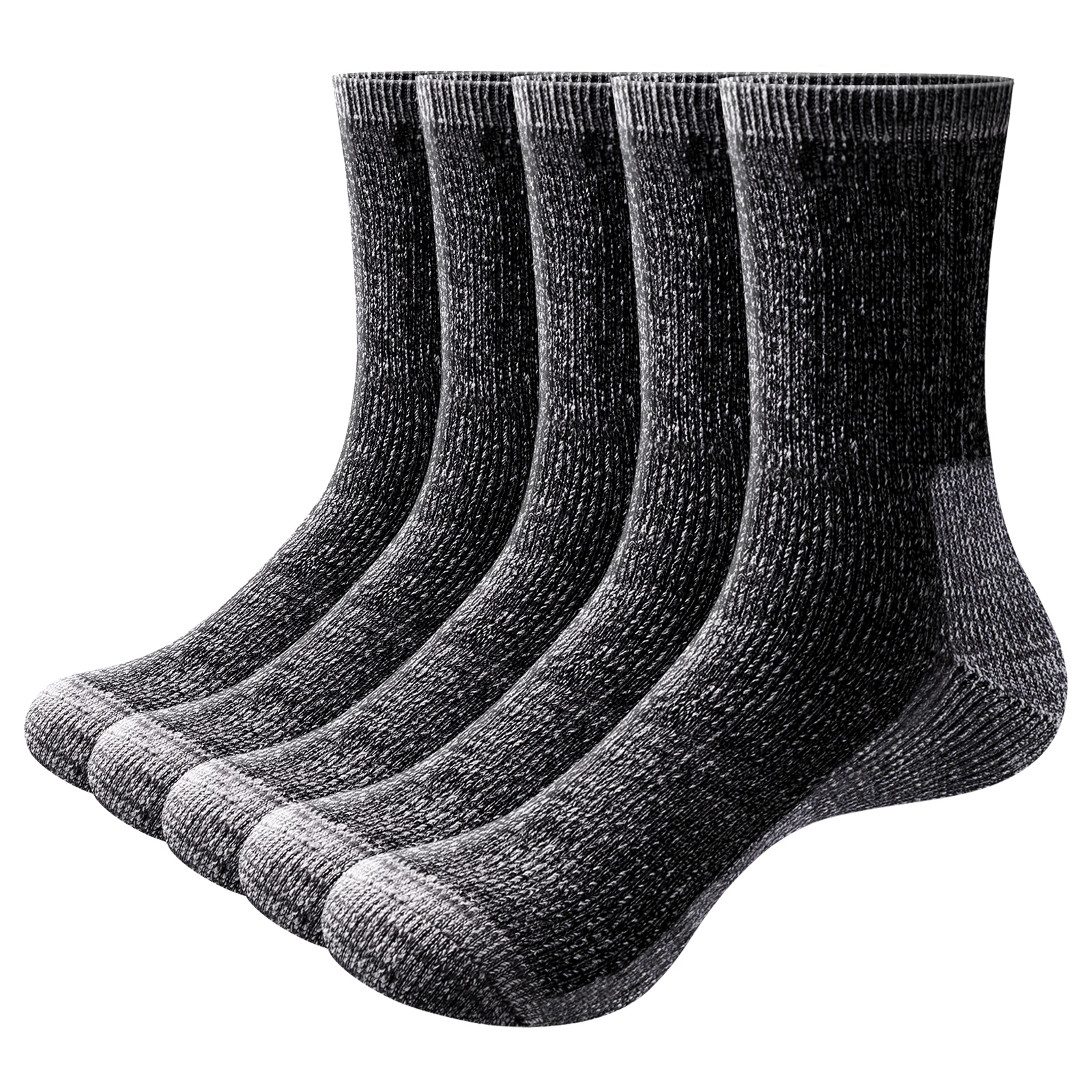YUEDGE Mens Merino Wool Hiking Socks Thermal Warm Winter Boot Crew Cushion Work Socks For Men 37-46