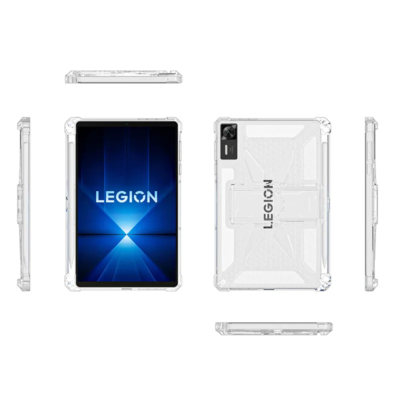 For Lenovo LEGION Y700 4th 8.8" 2025 Case with Stand Transparent Soft Silicone TPU Protection Shockproof Fundas Shell Pen Slot