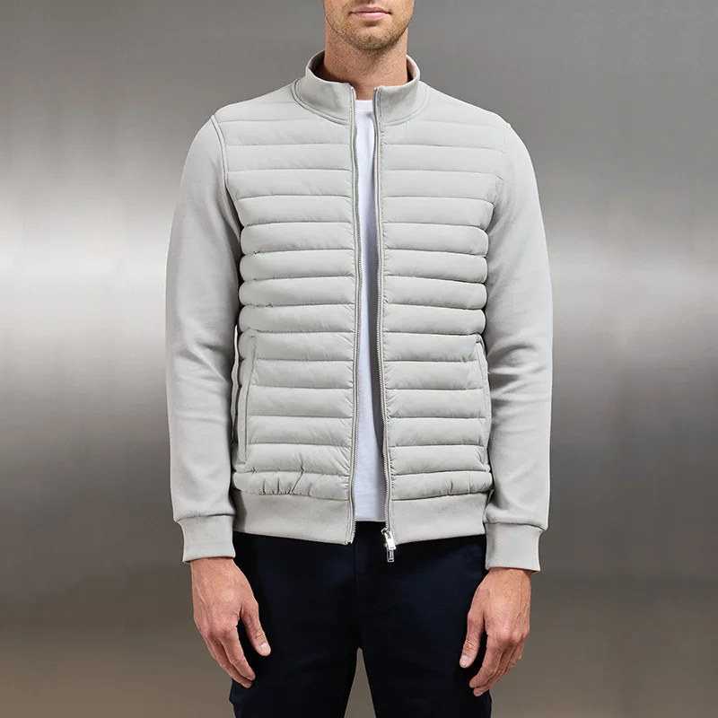 Lightweight Down-filled Jacket With A Stand-up Necklace And Knitted Paneling, A Fall/winter Outerwear Piece For But Elegant Lace