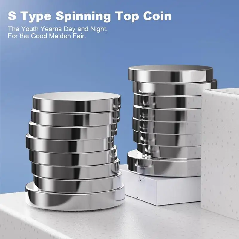 

S-shaped Gold Coin Design Metal Spinning Gyro 304 Stainless Steel Fingertip Gyro Spinner Toy Fun And Relaxing For Girls Boys