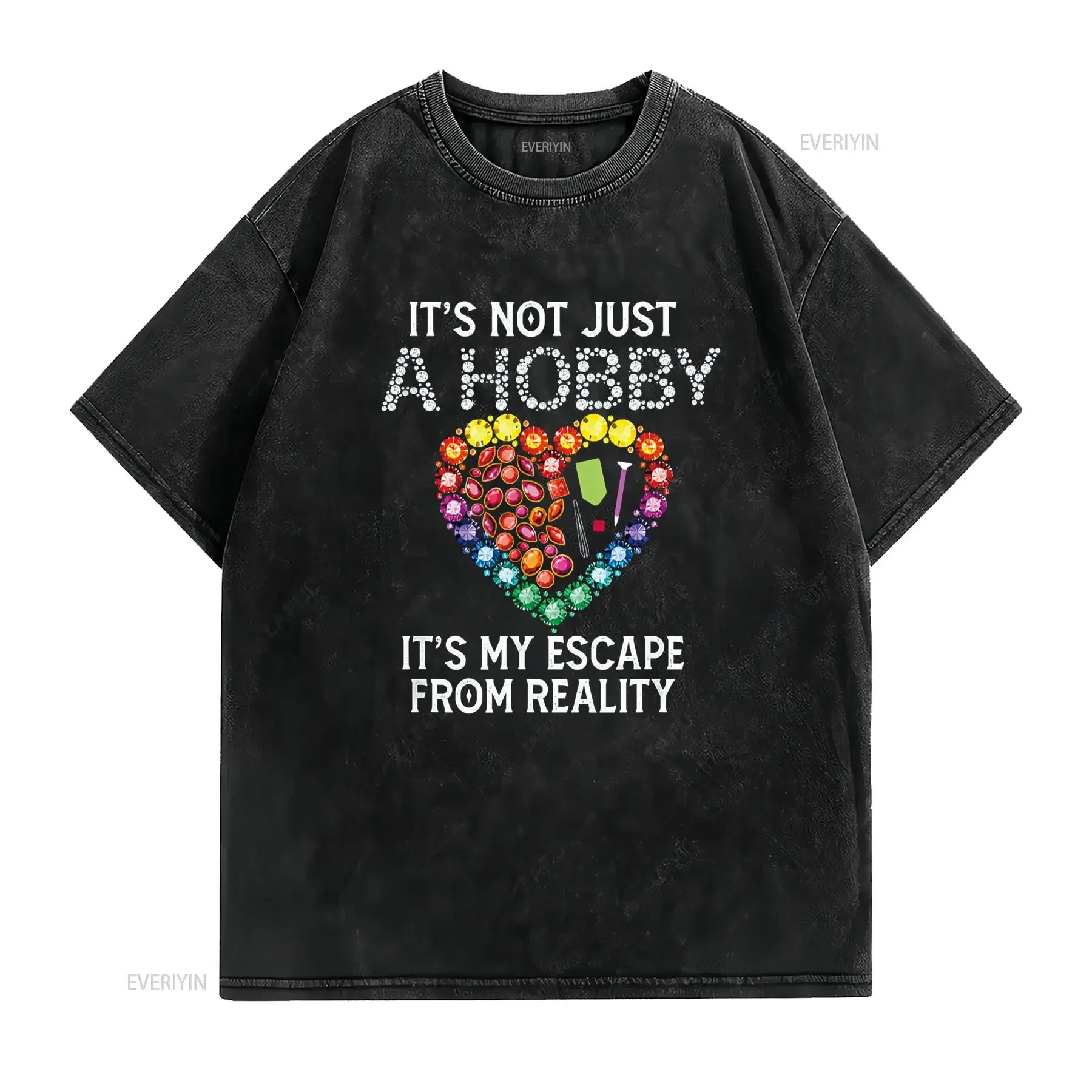 Not Just Hobby It s My Escape From Reality Diamond Painting T Shirt vintage Washed Stylish designer clothes Stretched homme