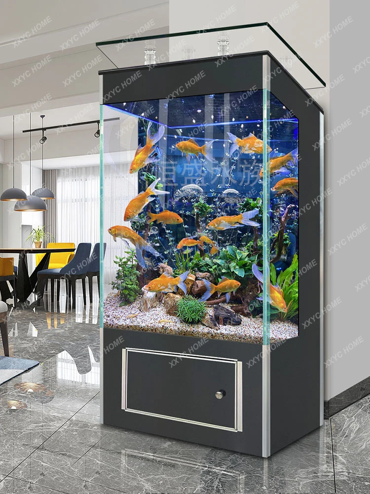 Fish Tank Living Room Super White Glass Aquarium Floor Small and Medium Size Change Water