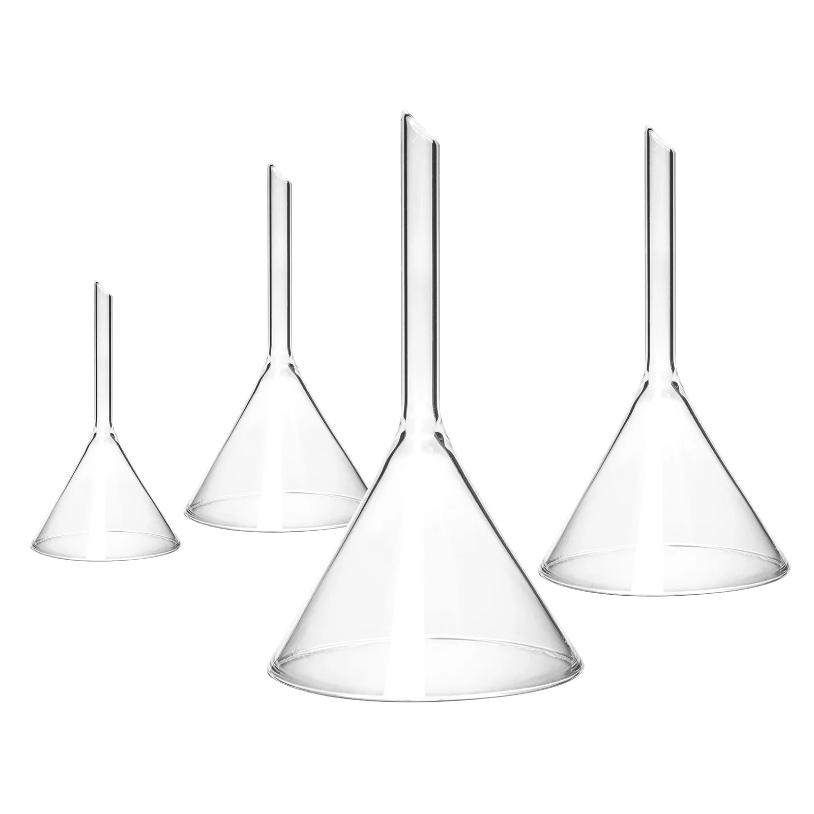 

4Pcs Short Stem Laboratory Glass Funnels Clear Funnels for Chemistry Teaching Supplies Science Lab Equipment School Use