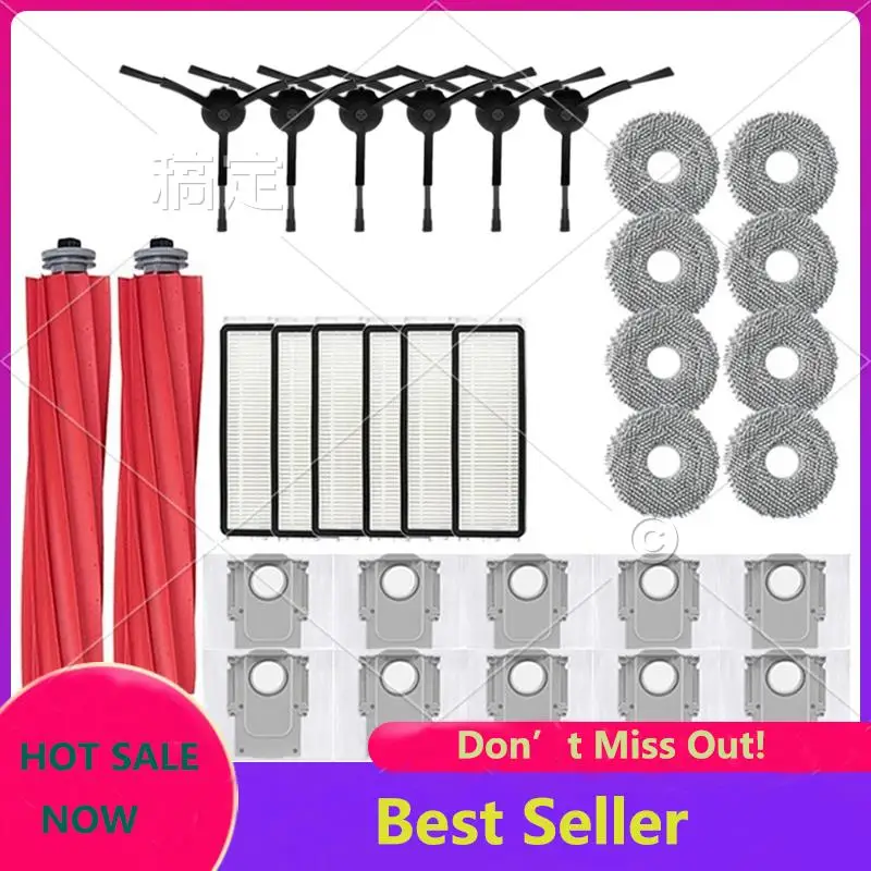 

Main Side Brush Hepa Filter Mop Cloths Dust Bag Spare Parts As Shown Plastic For Roborock Q Revo / P10 A7400RR Vacuum Cleaner
