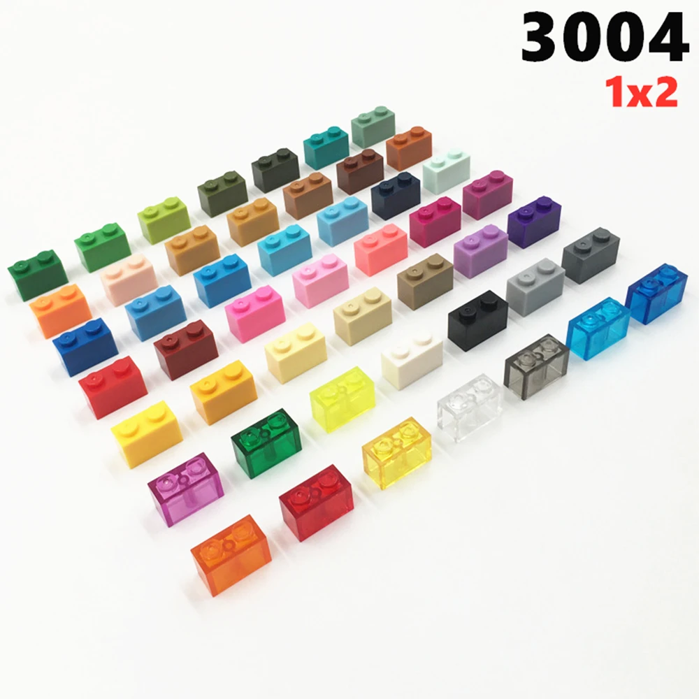 80pcs/lot MOC Parts 3004 Brick 1x2 Compatible Figures Bricks DIY Assmble Building Blocks Particle Kid Puzzle Brain Toys Gift