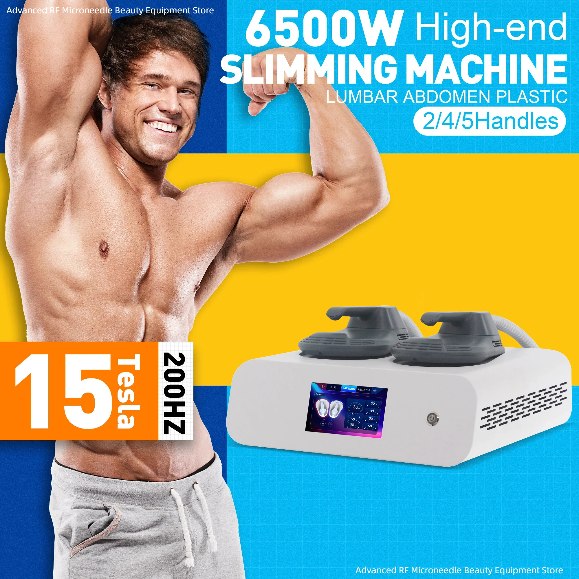 

15 Tesla 6500W EMS Muscle Stimulator RF Body Slimming Portable Machine Electromagnetic Fat Burning Sculpting Tool