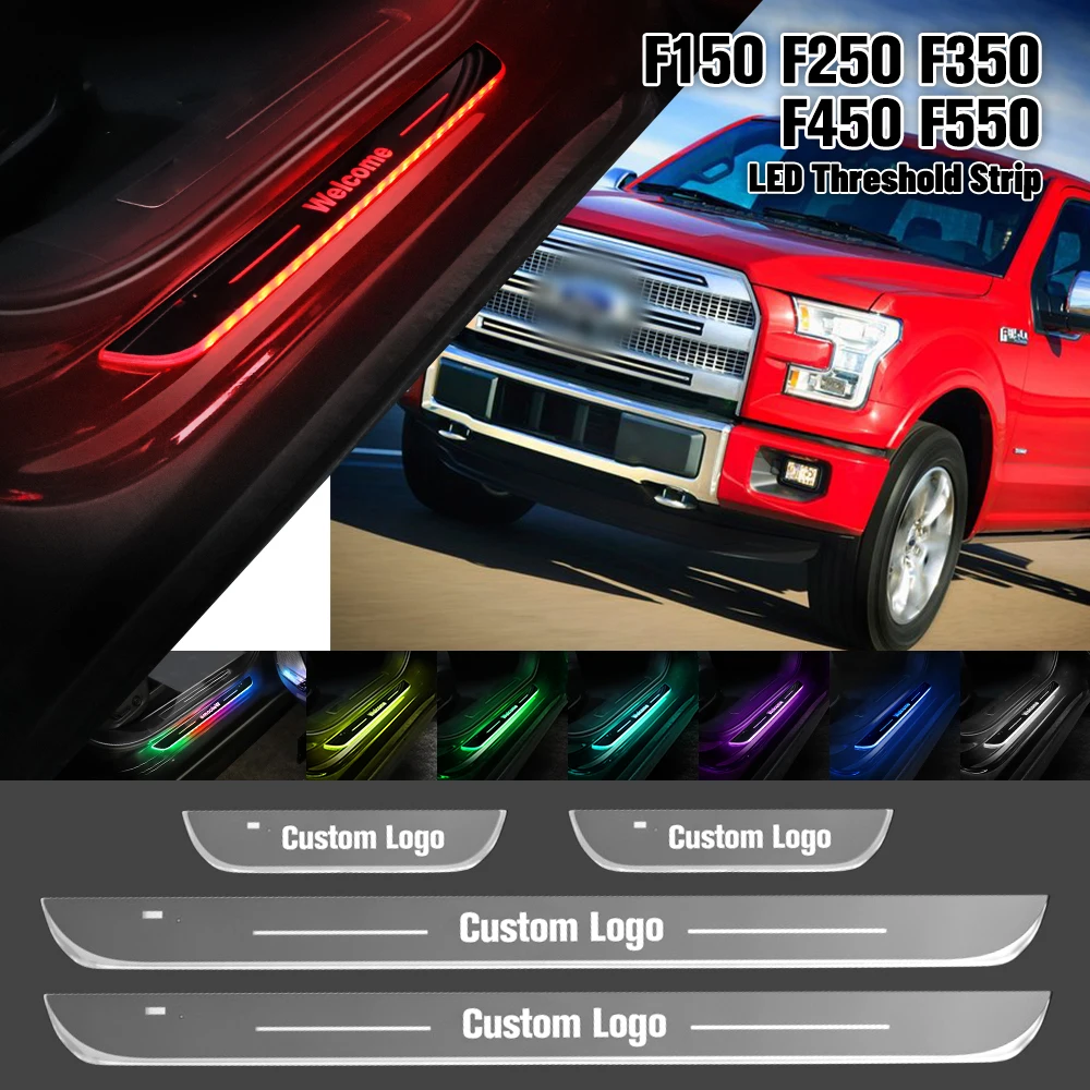 

For Ford F-Series F150 F250 F350 F450 F550 Car Door Sill Light Customized Logo LED Welcome Threshold Pedal Lamp Accessories