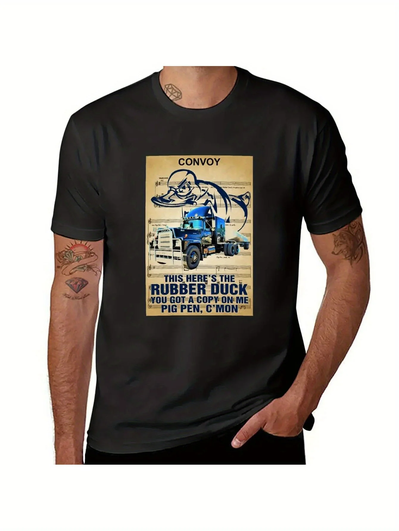Новый Convoy эта здесь резиновая утка, вы маю копия на меня, плакат, футболка, черные футболки, мужская футболка с графикой