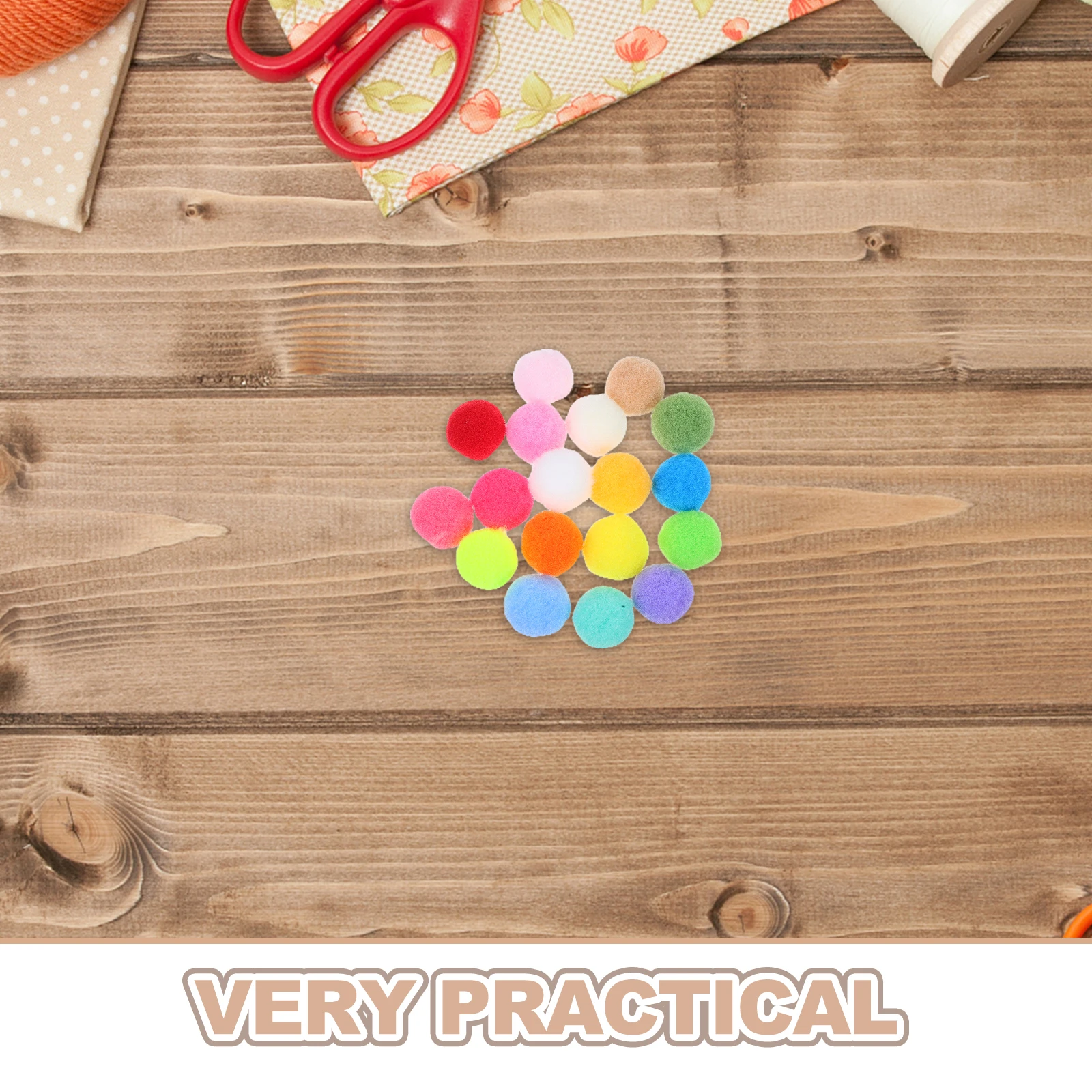 1000pcs Polyester Ball DIY Material Elastic Child Accessory Colorful Craft Project Home Decor Costume