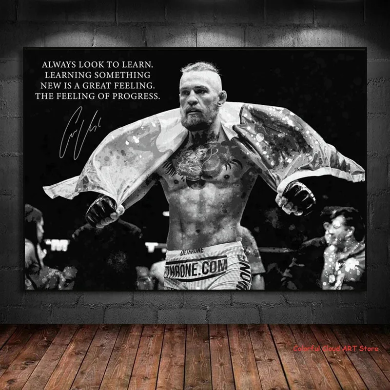 Conor McGregor Poster Champion Boxer Motivational Posters and Print Wall Art Picture Canvas Painting for Living Room Home Decor