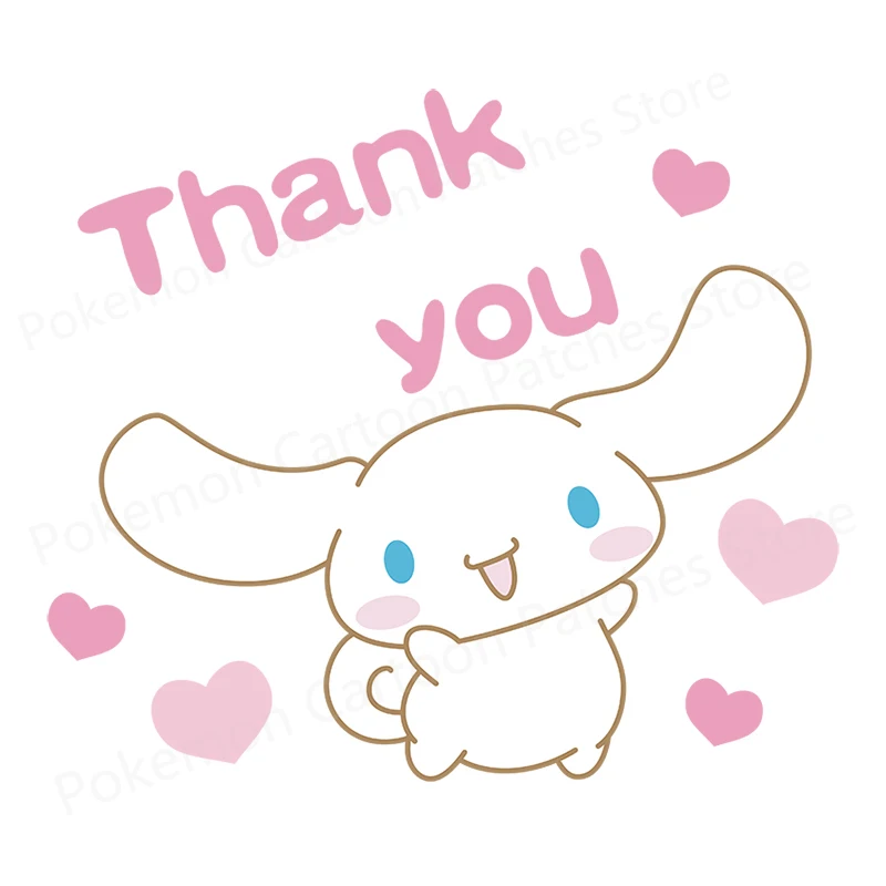 Cartoon Kawaii My Melody Kuromi Cinnamoroll Kt Cat Iron-on Transfers for Clothing DIY Thermal Stickers for T-Shirts Bag Patch