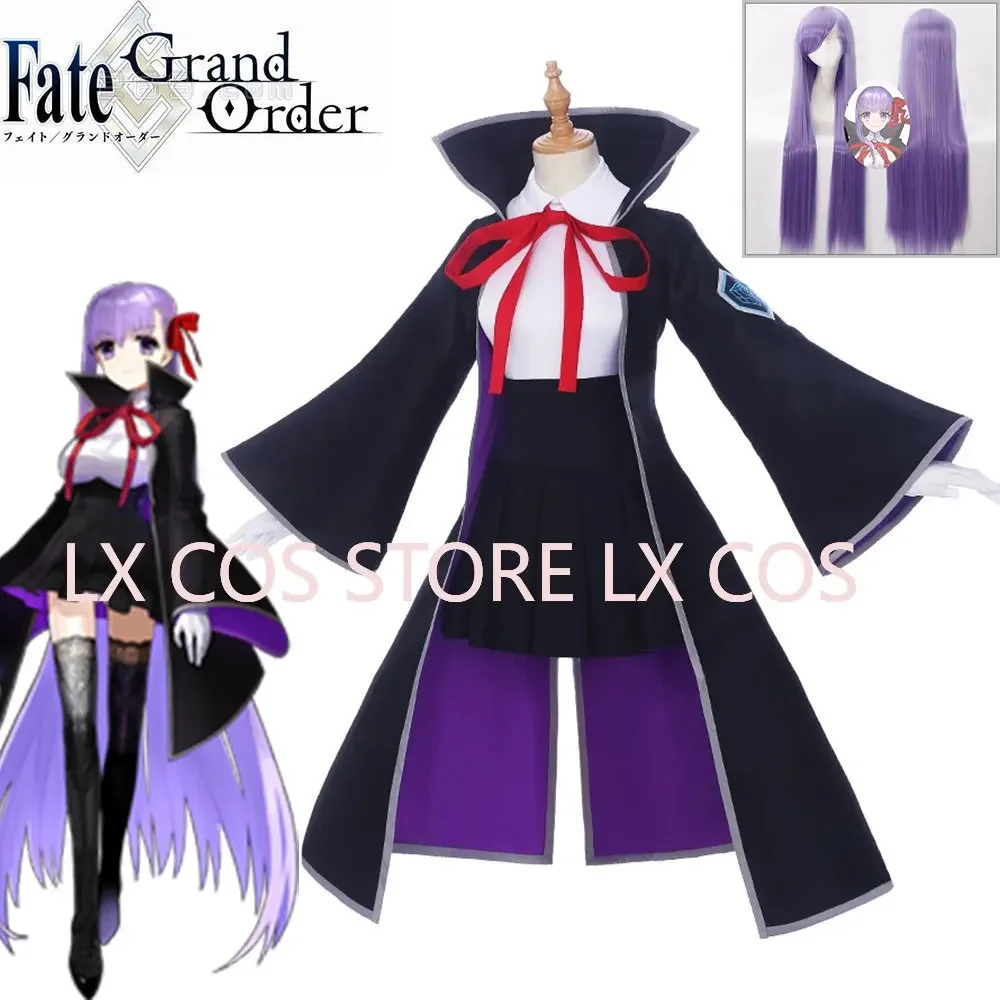 

Game Anime Fate Grand Order BB Matou Sakura Moon Cancer Cosplay Costume Dress Uniform Wig Socks For women Halloween Clothes