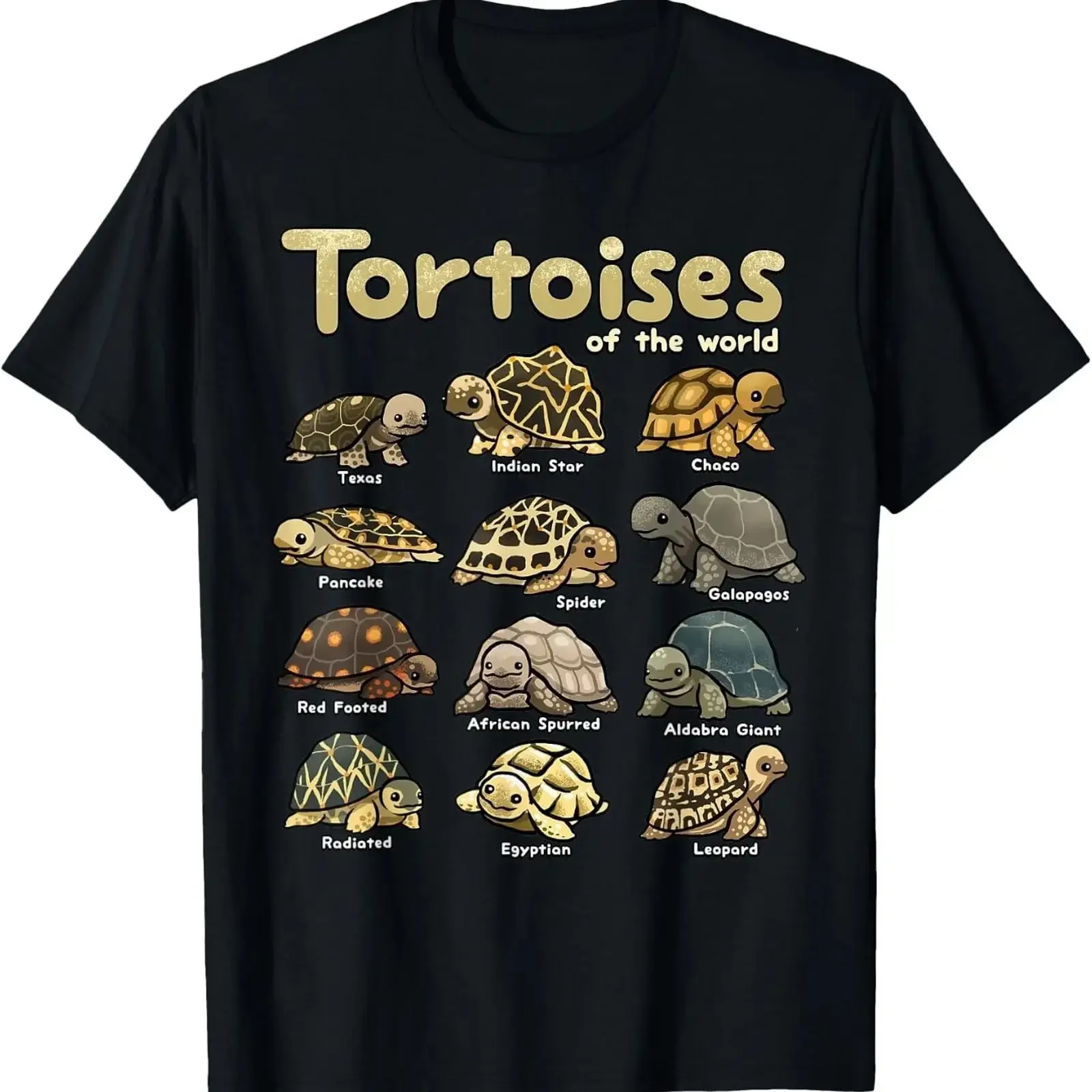 Tortoise Animals of The World Cute Reptile Turtle Lover T Shirt vintage Washed streetwear homme designer clothes fashion