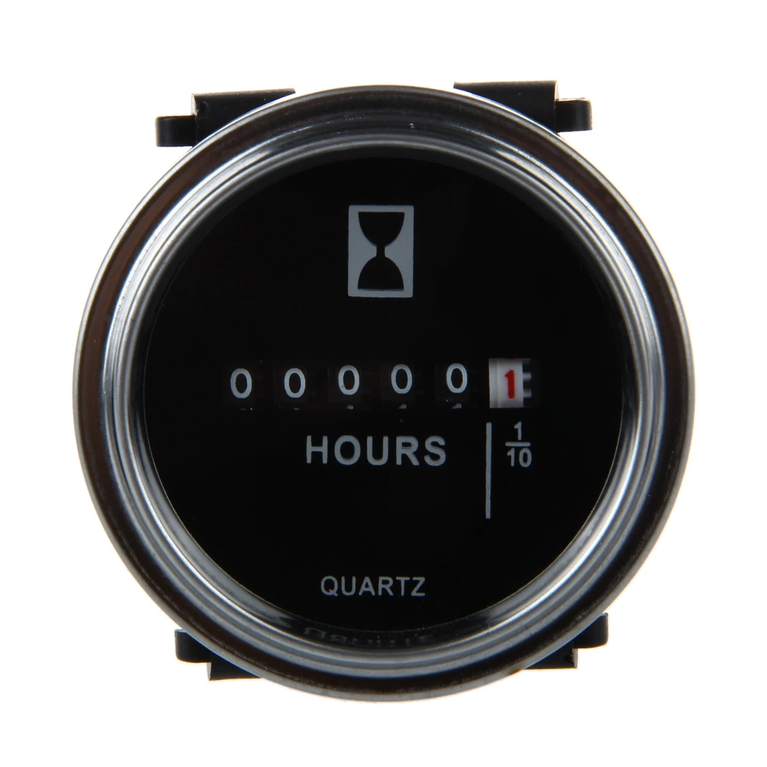 Hour Meter 6 to 80 Volts DC - Round Silvery Trim