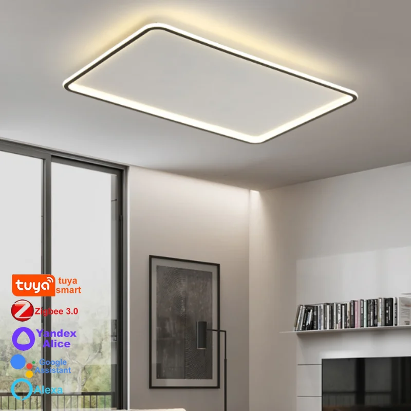 Tuya Zigbee Led Ceiling Lamp Full Spectrum 97Ra Simple Chandelier Living Room Home Decor Zigbee2mqtt