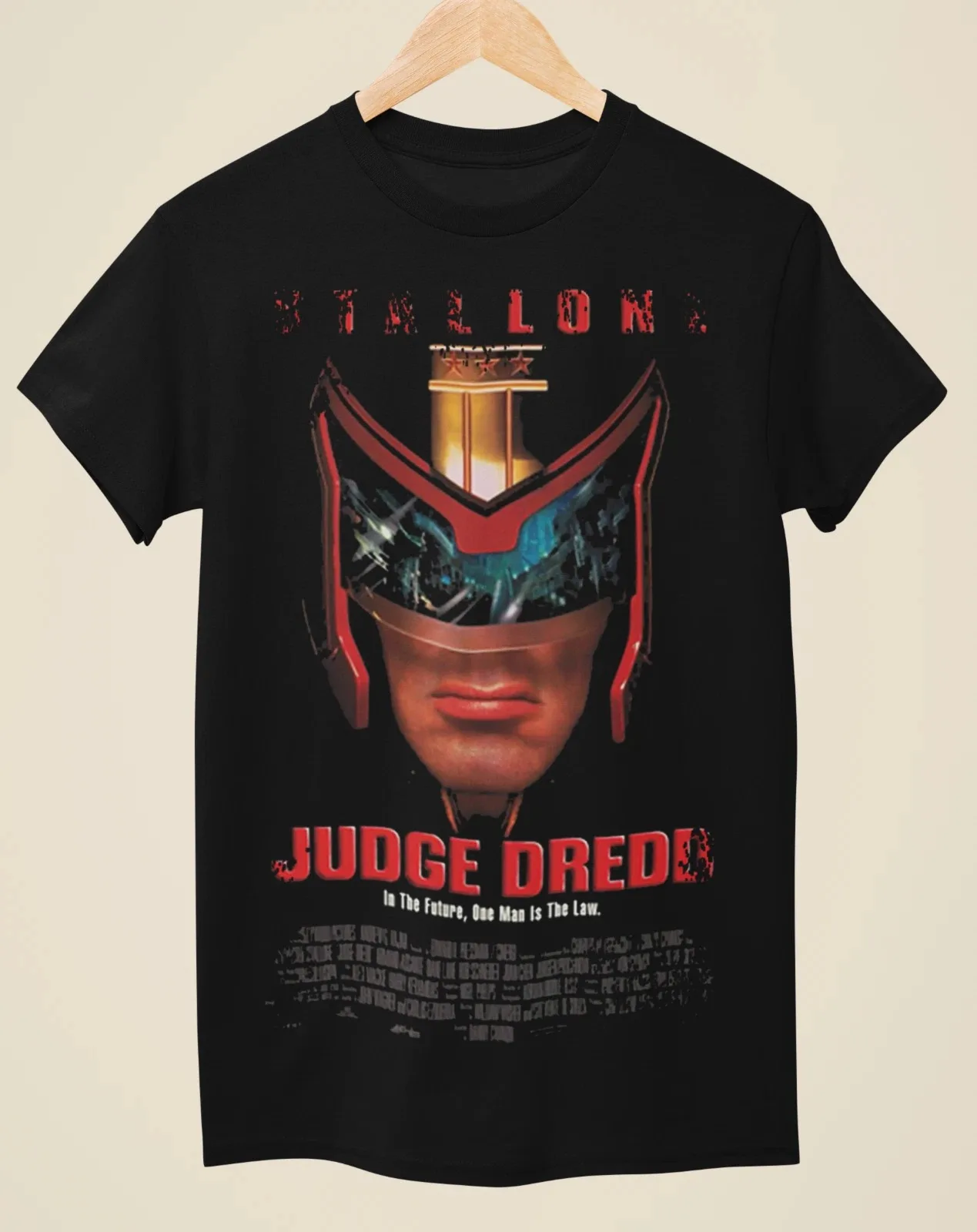 Judge Dredd 1995 Movie Poster Vintage Graphic T-Shirt Cotton Men Women Streetwear Tee