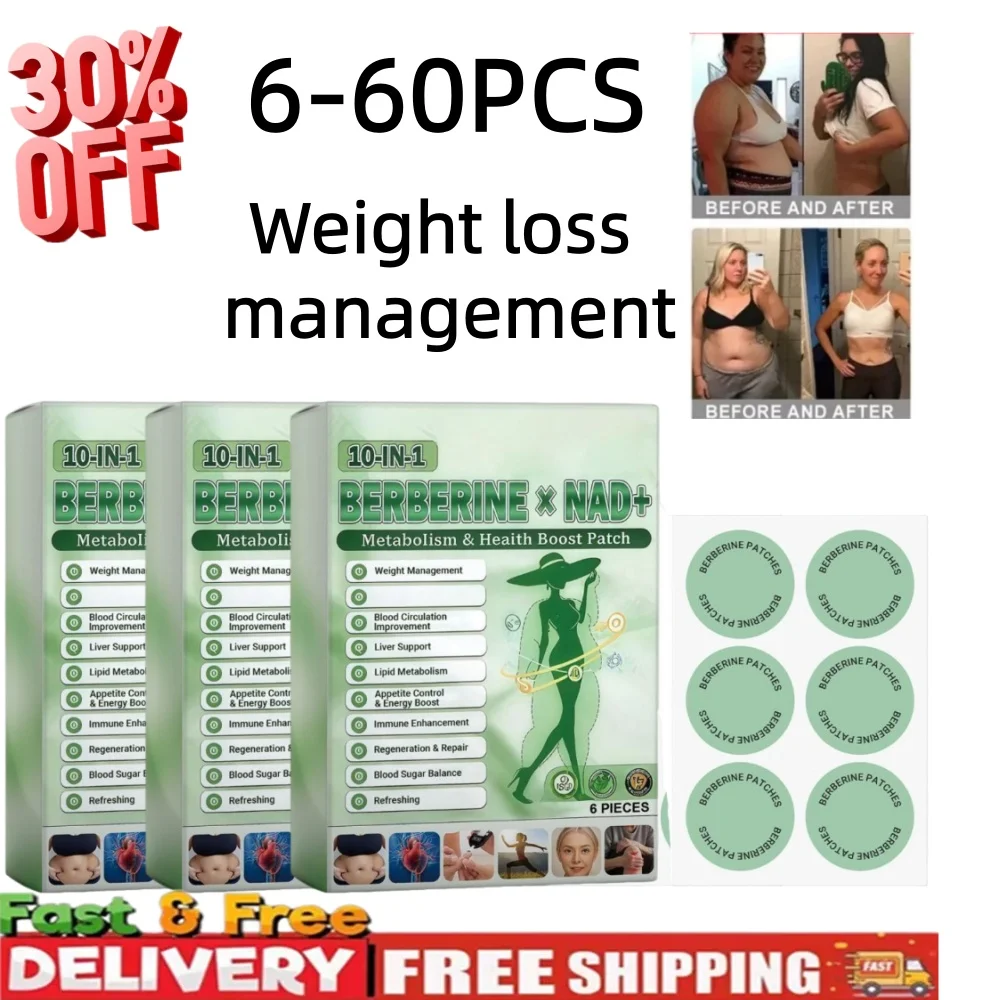 6-60pcs Weight Management Support Patches Gentle Non-Irritating, Assists Fat Reduction & Blood Sugar Balance for Healthy Body Sh
