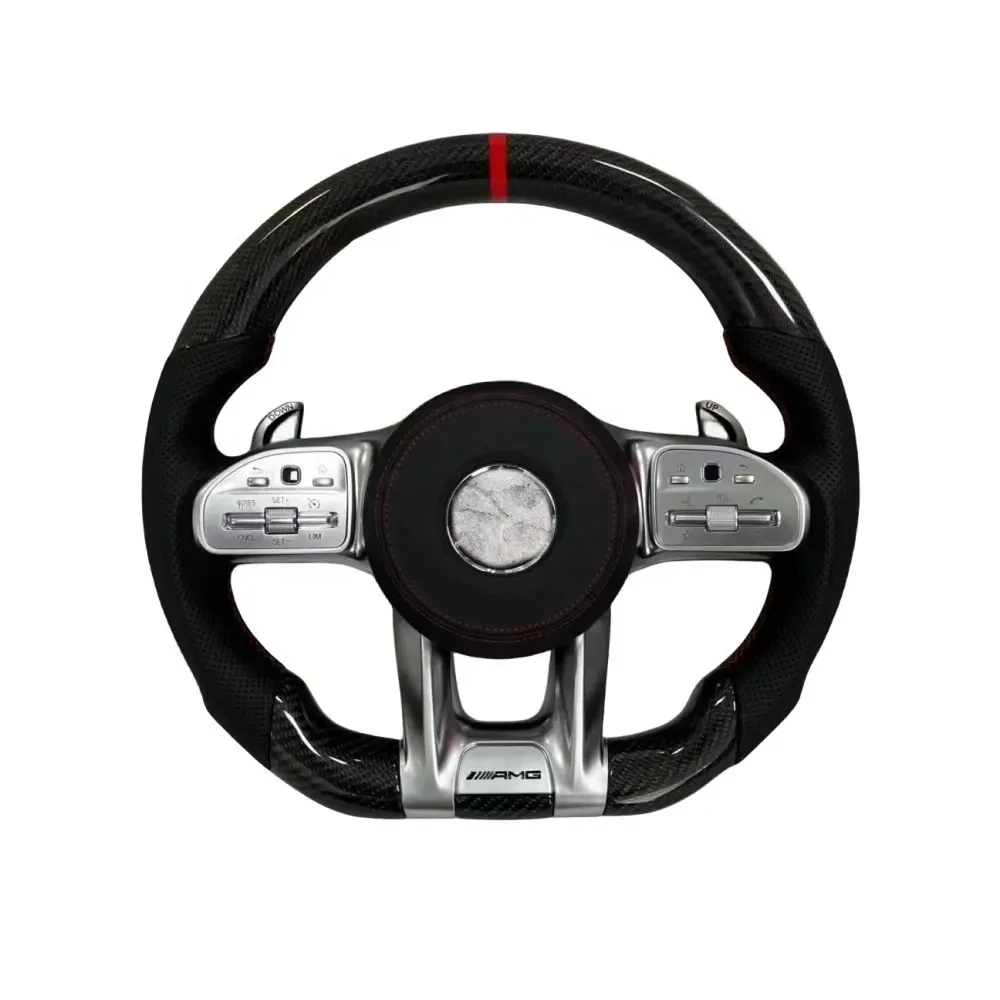 New Arrival Auto Parts Real Carbon Fiber D-shape Car Steering Wheel For Benz AMG G63 C63 S63 E63