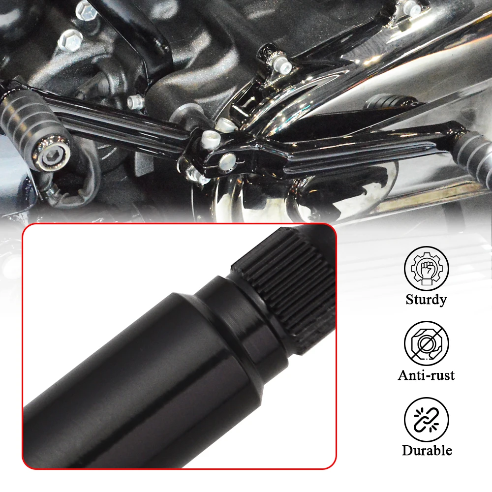 오토바이 스틸 이너 시프터 레버 샤프트 기어 시프트, 할리 투어링 로드 글라이드 로드 킹 1984-2016 블랙 크롬 액세서리