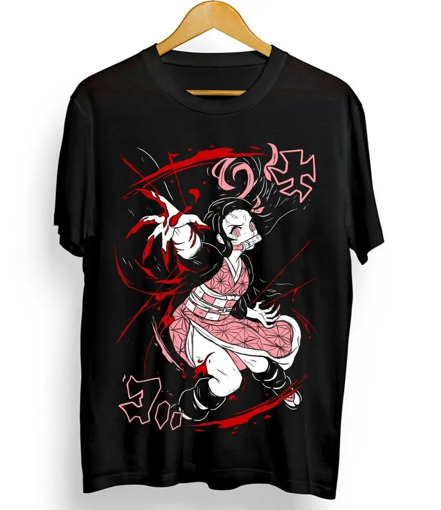 Nezuko T-shirt Demon Slayer Kokushibo Kimetsu No Yaiba Tanjiro Shirt All Size