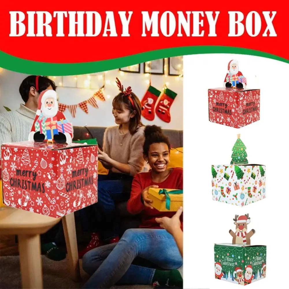 New Xmas Birthday Party Money Box Creative Interesting Cash Pull Gift Box Surprise Unique Packing Box Merry Christmas