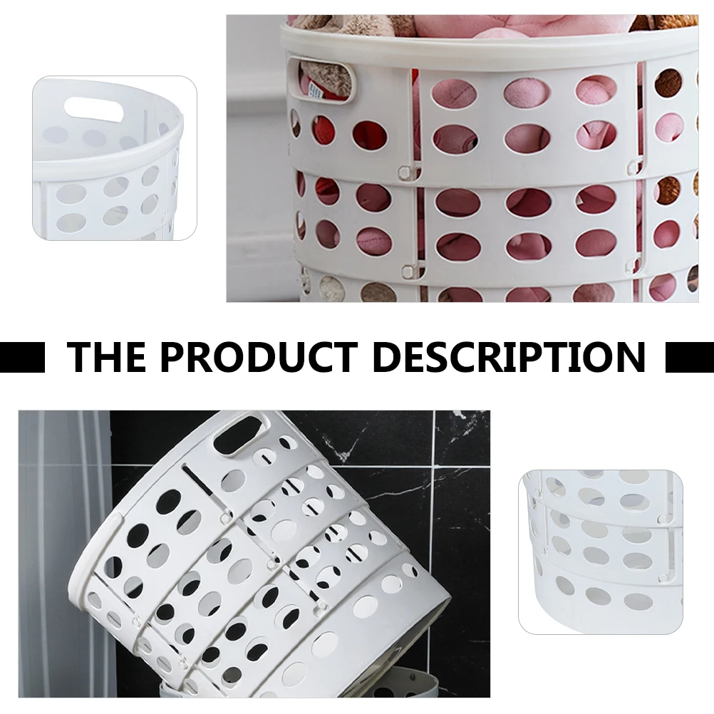 

Slim Storage Basket Laundry Baskets Clothes Organizer Foldable PP Large Capacity Hollow Handles Collapsible Picnic