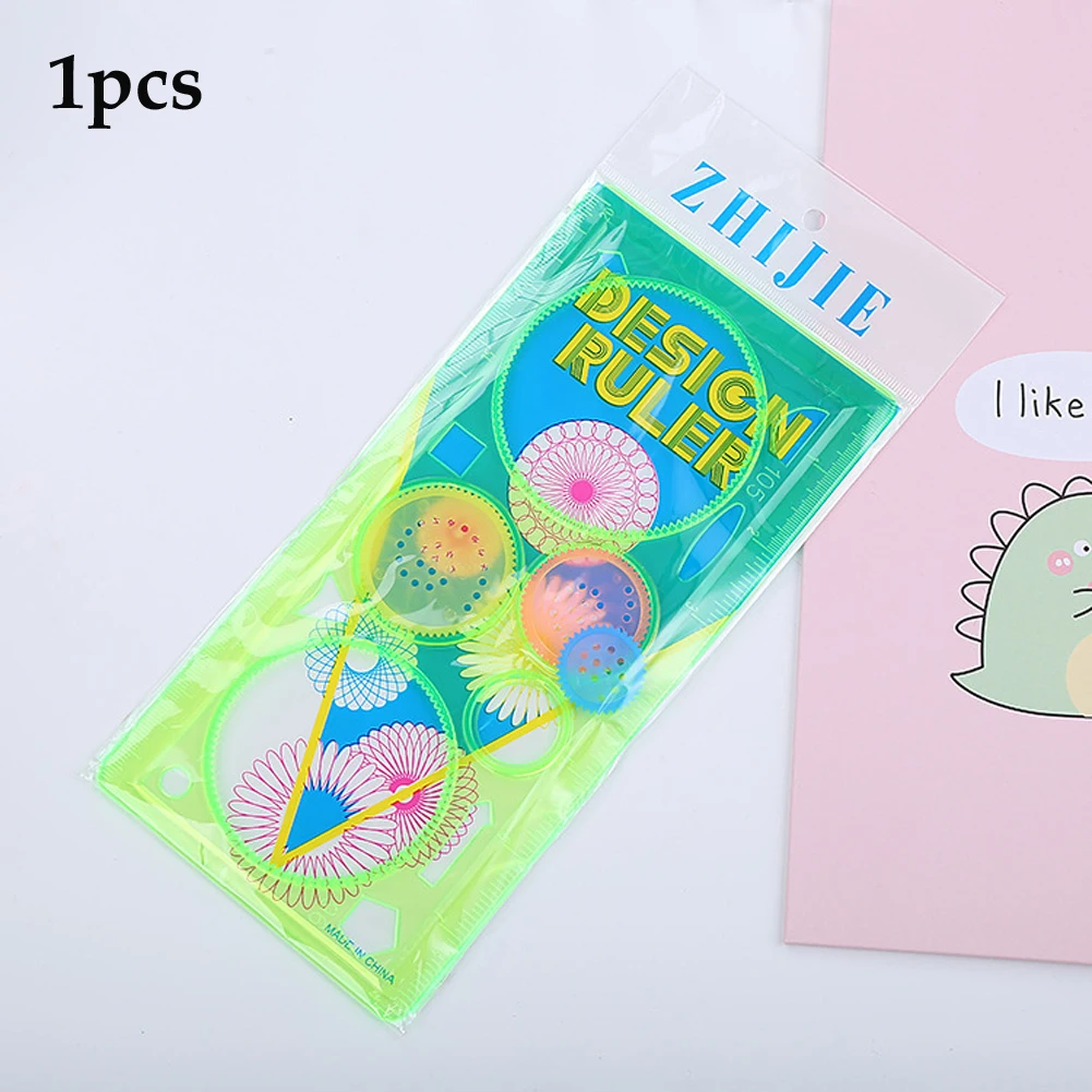 4/7 Stück multifunktionales Lineal, geometrische Spirale, Zeichnungsvorlage, Kunsthandwerk, Kindergeschenk, Lernspielzeug, vielseitiges Lineal