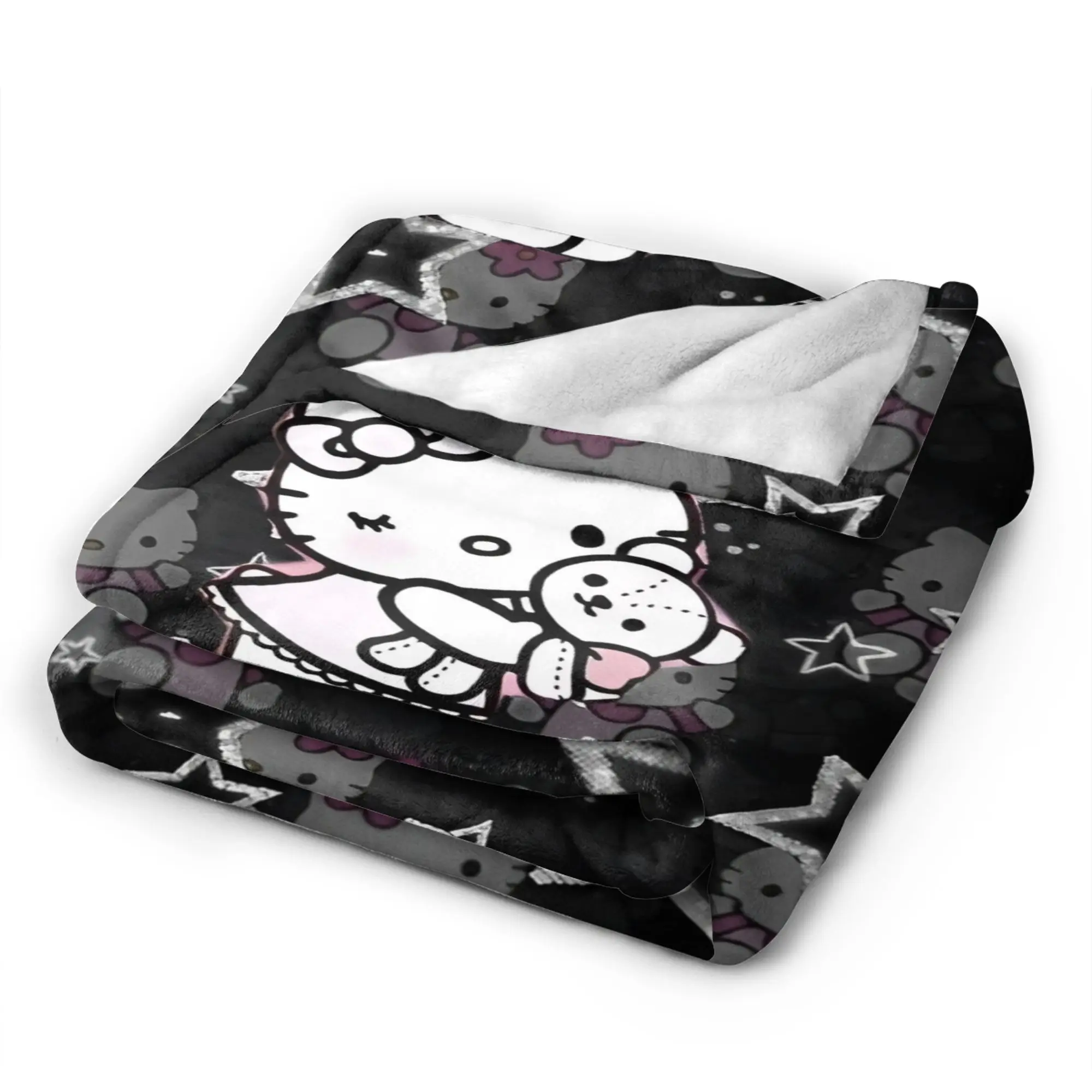 ستار خربش مرحبا كيتي الفانيلا بطانية دافئة لينة رمي بطانية للأريكة كرسي السفر الجدة المفرش أريكة غطاء سرير