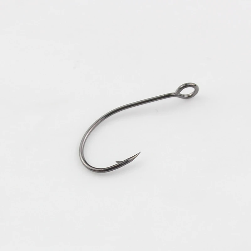 500 pcs High carbon steel Fishing Single Hook Nickel Large Hole Sharp Spoon Bait Hook Stream Fishing Bait Trout Chub Big Eye